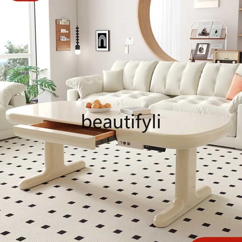 Movable lifting coffee table dining table dual-purpose two-in-one electric cream wind living room rock slab
Movable lifting coffee table dining table dual-purpose two-in-one electric cream wind living room rock slab