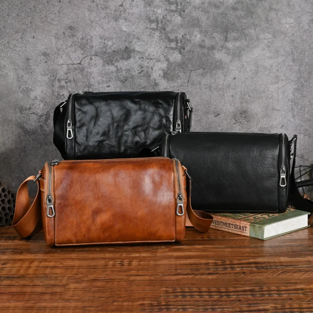 Retro Men's First-layer Cowhide Shoulder Comfortable Versatile New Shoulder Classic Versatile High-end Fashion Business Travel
Retro Men's First-layer Cowhide Shoulder Comfortable Versatile New Shoulder Classic Versatile High-end Fashion Business Travel