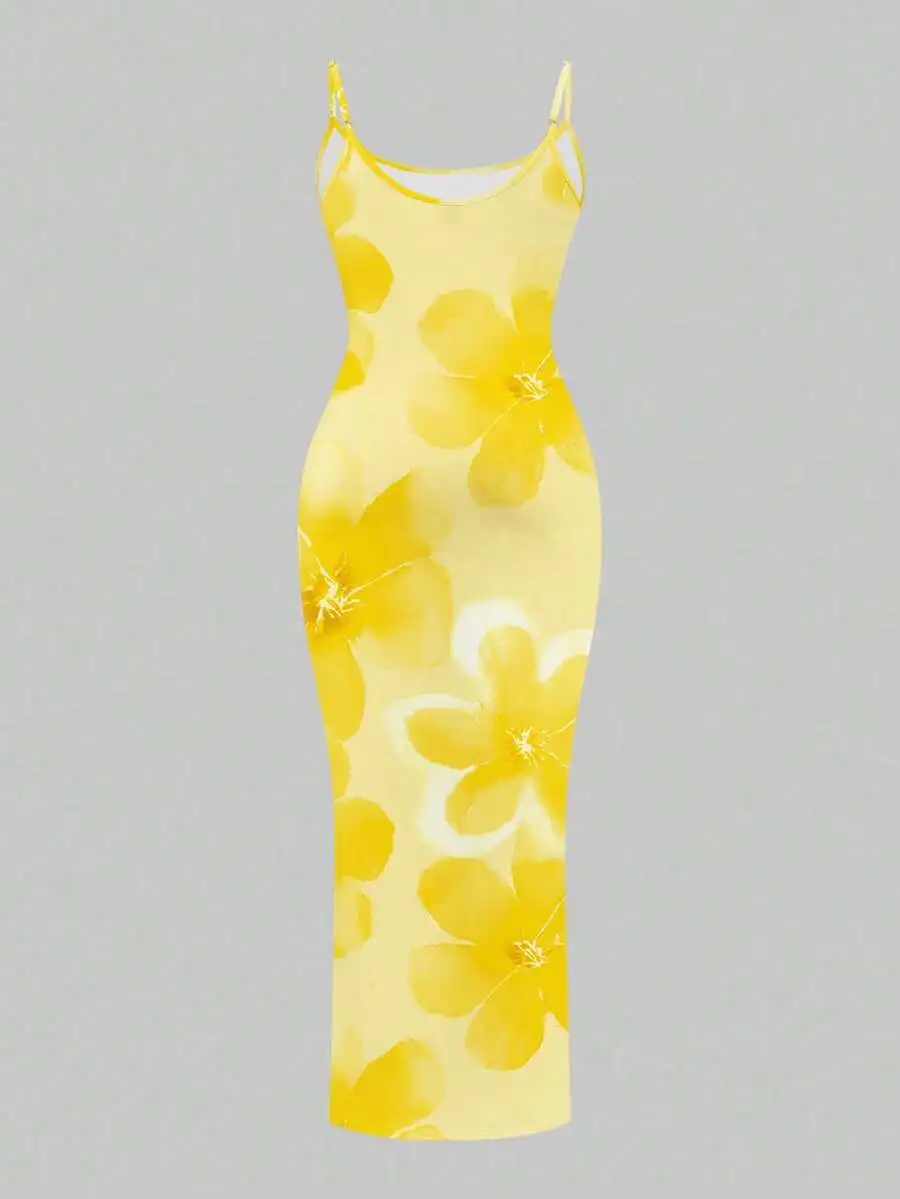 Floral Print Spaghetti Strap Bodycon Dress For Summer Vacation Music Festival
Floral Print Spaghetti Strap Bodycon Dress For Summer Vacation Music Festival