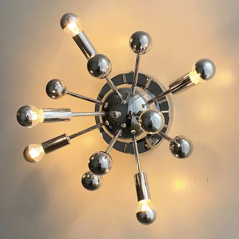 Medieval Nostalgic Space Age Wall Sconce Artificial Satellite Radiation Ceiling Lamp Metal Chrome Restaurant Decoration Lighting
Medieval Nostalgic Space Age Wall Sconce Artificial Satellite Radiation Ceiling Lamp Metal Chrome Restaurant Decoration Lighting