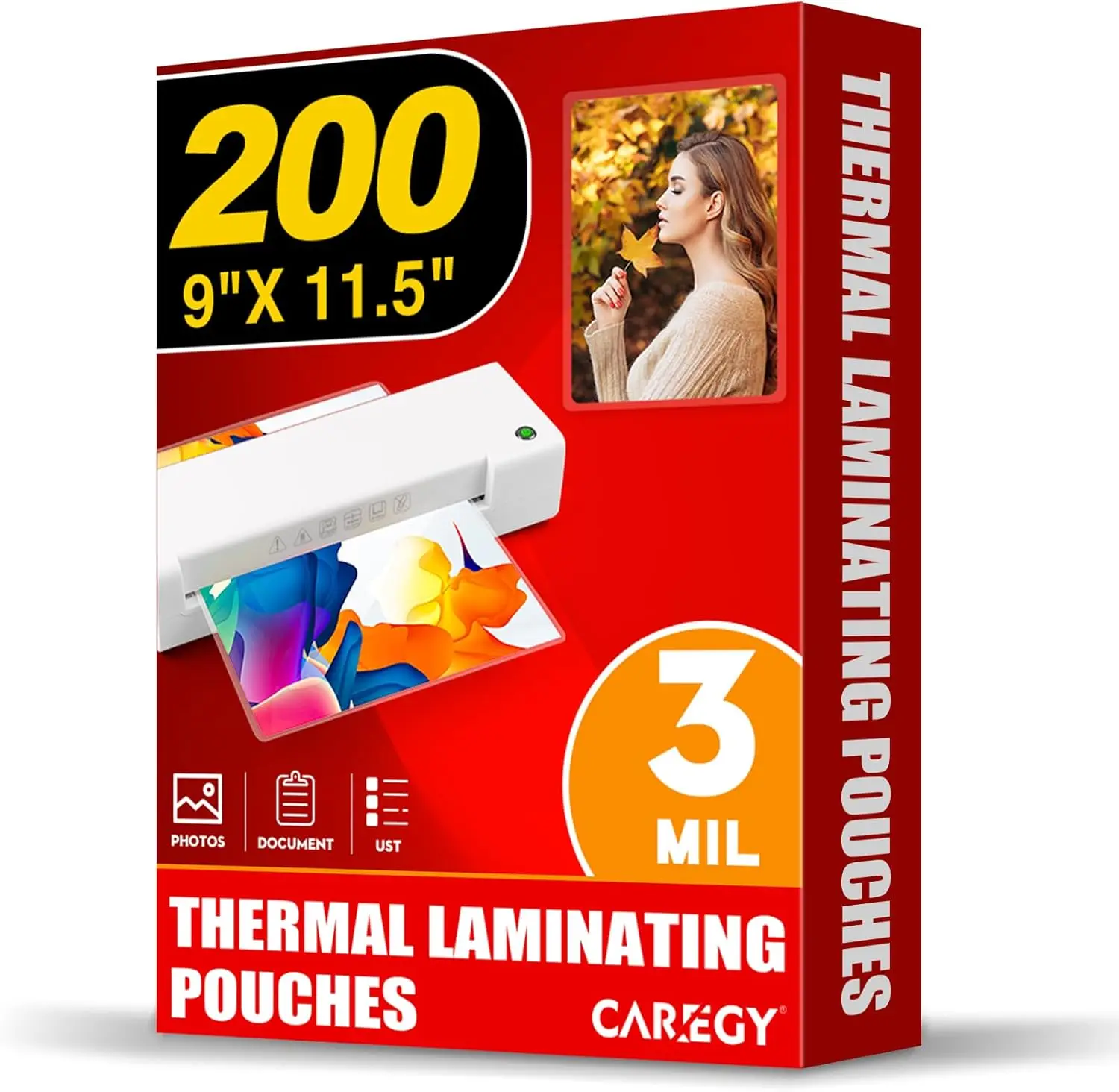200 Pack 3 Mil Thermal Laminating Pouches, 9x11.5 Inches, Clear Letter Size for 8.5x11 Sheets
200 Pack 3 Mil Thermal Laminating Pouches, 9x11.5 Inches, Clear Letter Size for 8.5x11 Sheets