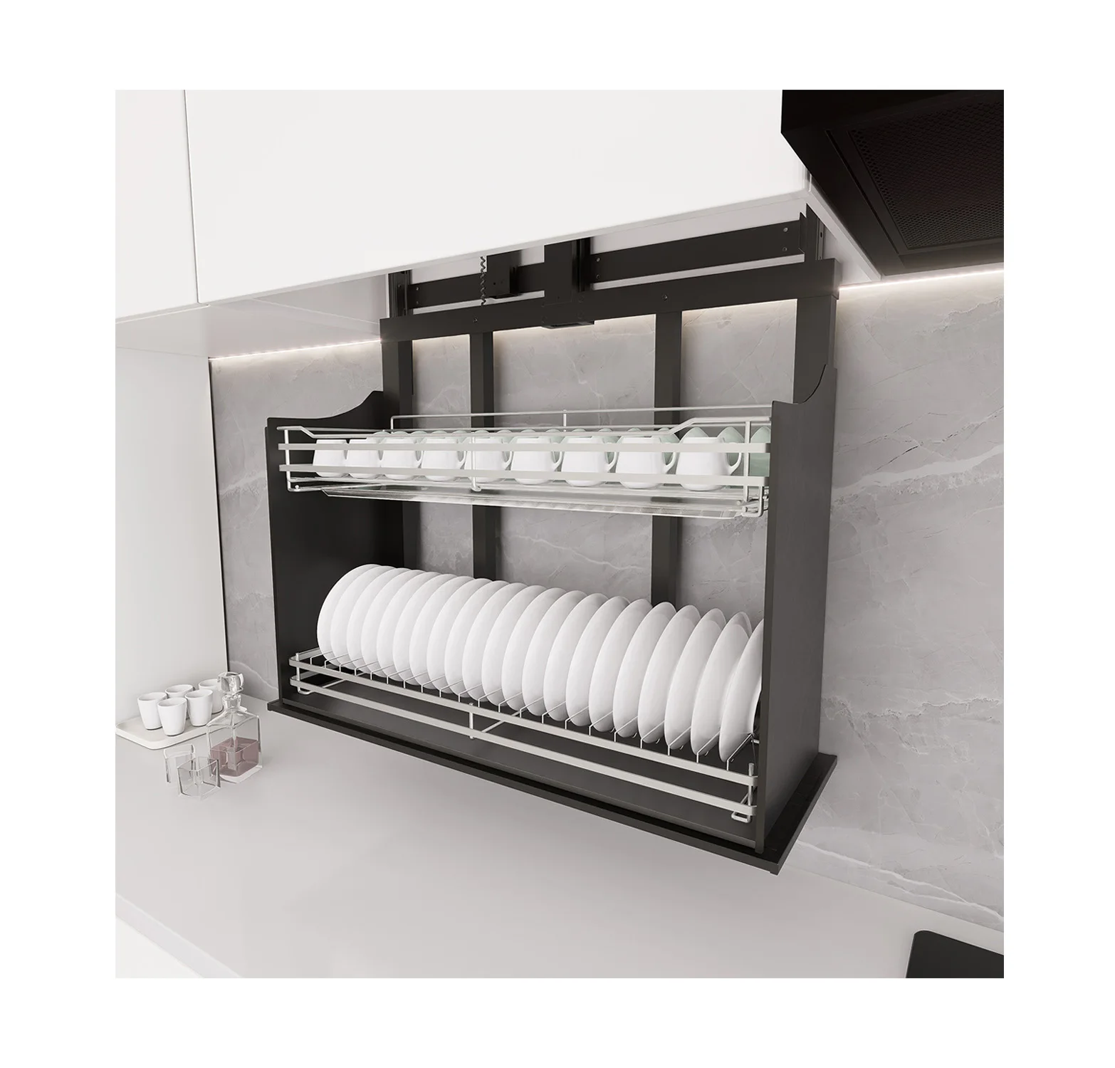 Multifunctional Electric Touch-Controlled Aluminum Alloy Tableware Storage Pull-Down Basket Lift Kitchen Storage Cabinet
Multifunctional Electric Touch-Controlled Aluminum Alloy Tableware Storage Pull-Down Basket Lift Kitchen Storage Cabinet