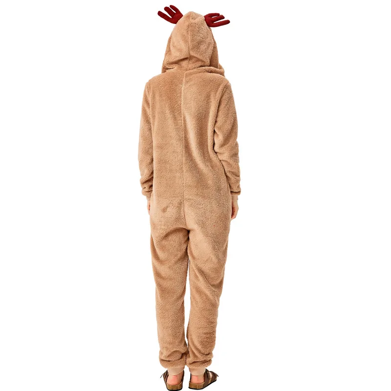 Women Cosplay Cute Reindeer Elk Costume Coral Fleece Pajamas Brown Jumpsuit Onesie Halloween Christmas Deer Costumes
Women Cosplay Cute Reindeer Elk Costume Coral Fleece Pajamas Brown Jumpsuit Onesie Halloween Christmas Deer Costumes