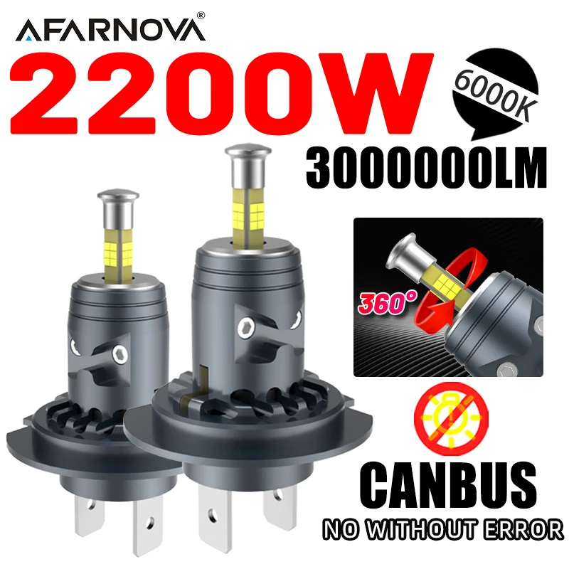 2PCS H7 LED Headlight Bulbs 2200W 6000K White Canbus No Error Super Bright 3000000LM CSP Chips H7 LED Turbo Cooling Plug&Play12V
2PCS H7 LED Headlight Bulbs 2200W 6000K White Canbus No Error Super Bright 3000000LM CSP Chips H7 LED Turbo Cooling Plug&Play12V