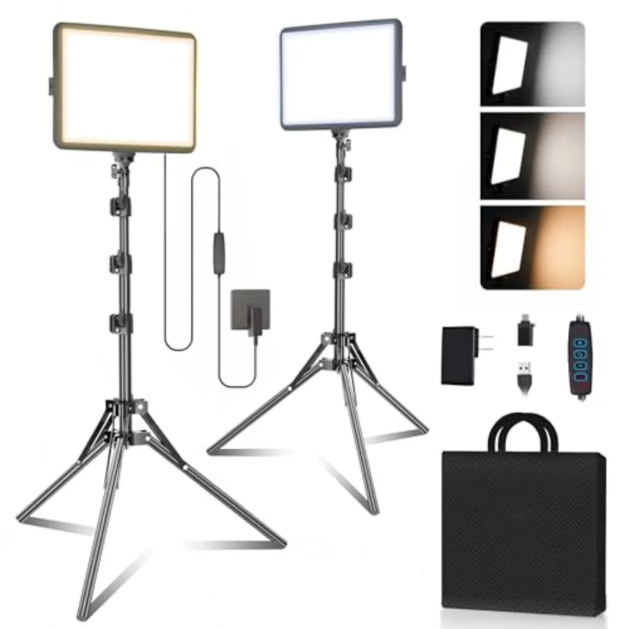 Комплект светодиодного освещения для фотосъемки, 2 шт., с двухцветными видеолампами мощностью 15 Вт, 28006500K, регулируемая цветовая температура CRI 97+ для профессионалов
Комплект светодиодного освещения для фотосъемки, 2 шт., с двухцветными видеолампами мощностью 15 Вт, 28006500K, регулируемая цветовая температура CRI 97+ для профессионалов