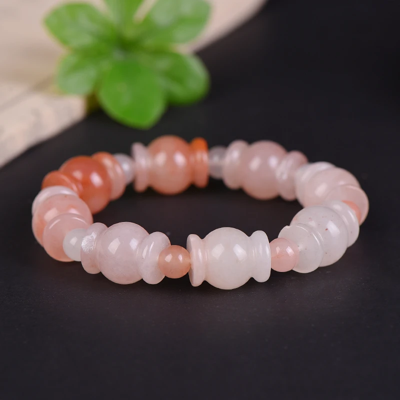 Natural Peach Blossom Jade Bracelet Men Women Fine Jewelry Genuine Chinese Hetian Jade Pink Nephrite Lantern Beads Bracelets 
Natural Peach Blossom Jade Bracelet Men Women Fine Jewelry Genuine Chinese Hetian Jade Pink Nephrite Lantern Beads Bracelets