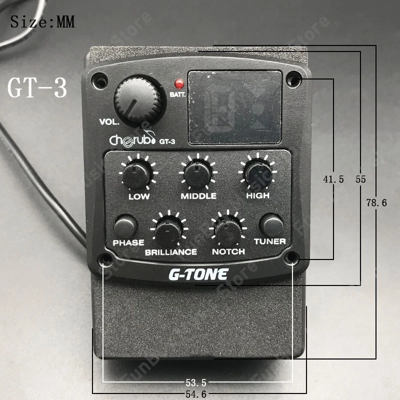 Cherub G-Tone GT-3 EQ Equalizer Acoustic Guitar Preamp Piezo Pickup LCD Display Guitar Equalizer with Tuner Function
Cherub G-Tone GT-3 EQ Equalizer Acoustic Guitar Preamp Piezo Pickup LCD Display Guitar Equalizer with Tuner Function