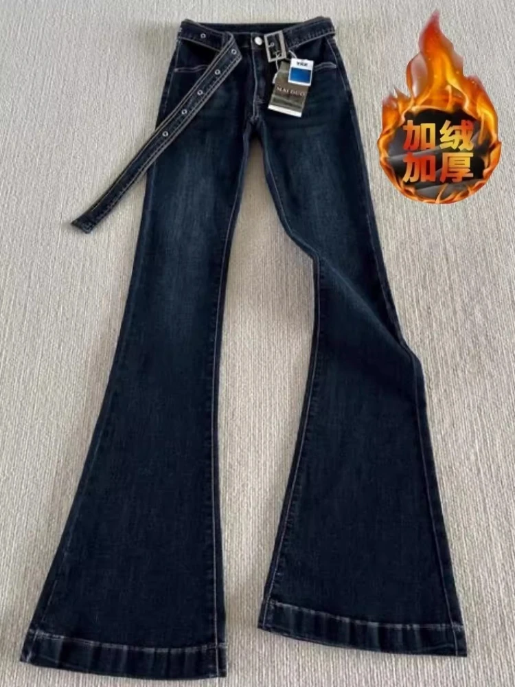 Winter Fleece-Lined Jeans Women's Fashion Y2k Low Waist Lace-Up Denim Micro-Pants 2025 New Thicken Warm Elastic Flared Trousers
Winter Fleece-Lined Jeans Women's Fashion Y2k Low Waist Lace-Up Denim Micro-Pants 2025 New Thicken Warm Elastic Flared Trousers