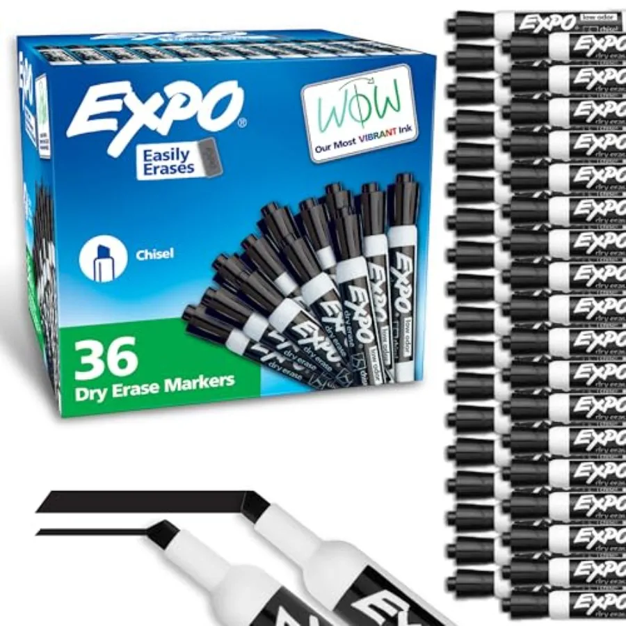 Dry Erase Markers Chisel Tip Black Low-Odor Perfect for Whiteboards Non-Porous Surfaces and Home Offices Pack of 1 36 Count Tot
Dry Erase Markers Chisel Tip Black Low-Odor Perfect for Whiteboards Non-Porous Surfaces and Home Offices Pack of 1 36 Count Tot