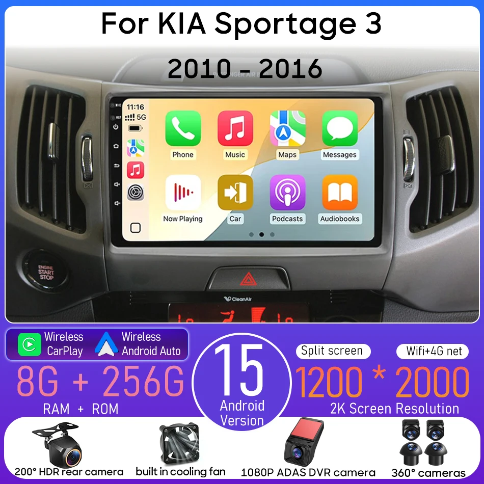 Android For KIA Sportage 3 2010 - 2016 Car Multimedia Player Radio Video Stereo Navigation CarPlay GPS Stereo Auto 2din DSP BT
Android For KIA Sportage 3 2010 - 2016 Car Multimedia Player Radio Video Stereo Navigation CarPlay GPS Stereo Auto 2din DSP BT
