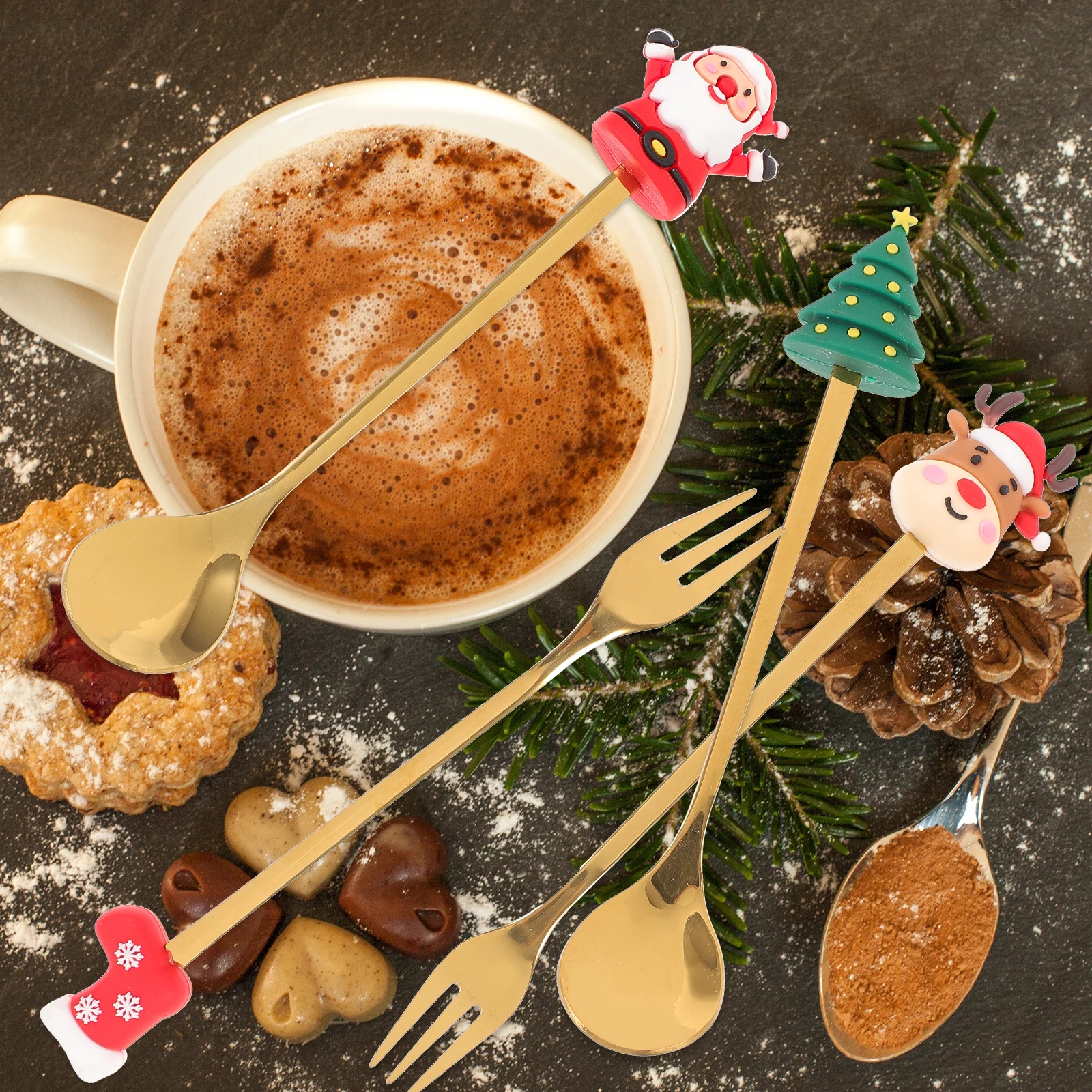 1Set Christmas Spoon Fork Stainless Steel Xmas Metal Cutlery Multipurpose Tableware Home Restaurant Dessert Catering 
1Set Christmas Spoon Fork Stainless Steel Xmas Metal Cutlery Multipurpose Tableware Home Restaurant Dessert Catering