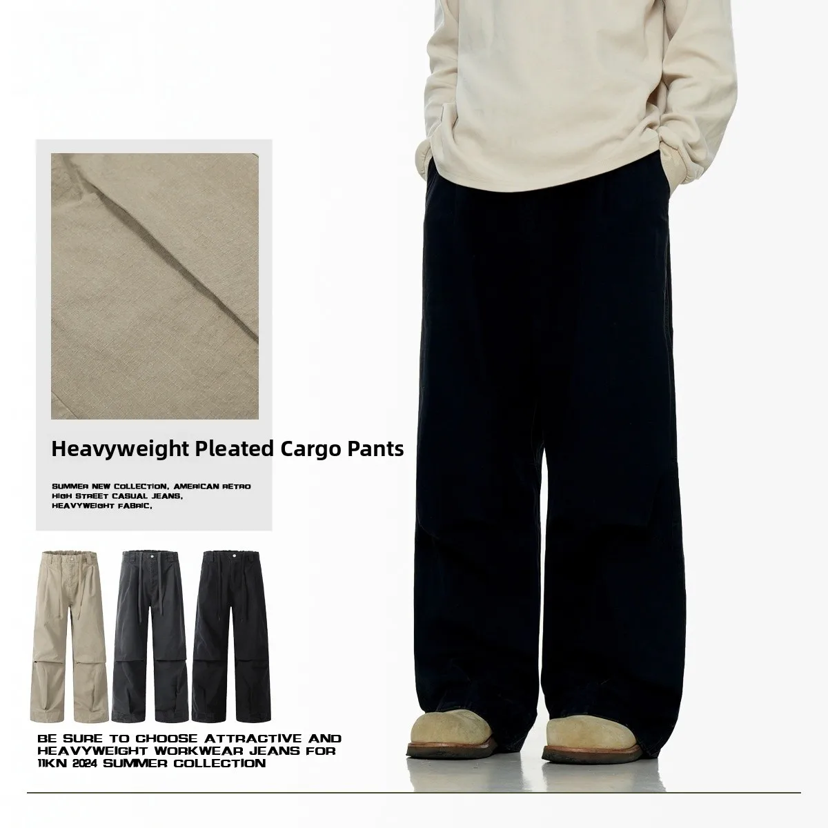 American Retro Tee-Color Straight Leg Workwear Pants Men's Adjustable Dstring Loose Casual Wide Leg Trousers
American Retro Tee-Color Straight Leg Workwear Pants Men's Adjustable Dstring Loose Casual Wide Leg Trousers