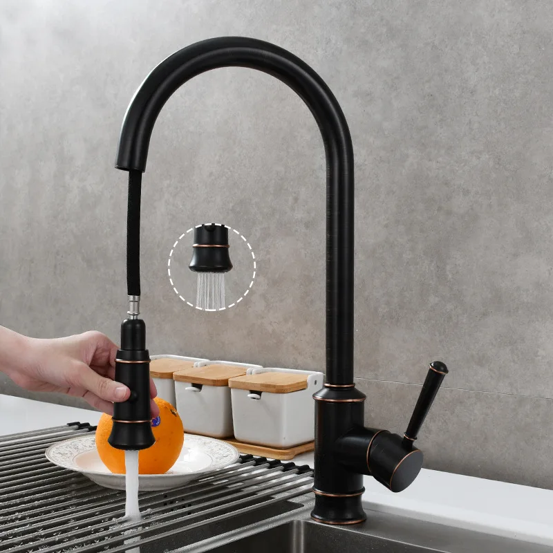 Top Quality ORB Brass Kitchen sink faucet Pull Out Single hole Single handle Cold hot water Kitchen mixer Tap Oil Rubbed Bronze
Top Quality ORB Brass Kitchen sink faucet Pull Out Single hole Single handle Cold hot water Kitchen mixer Tap Oil Rubbed Bronze