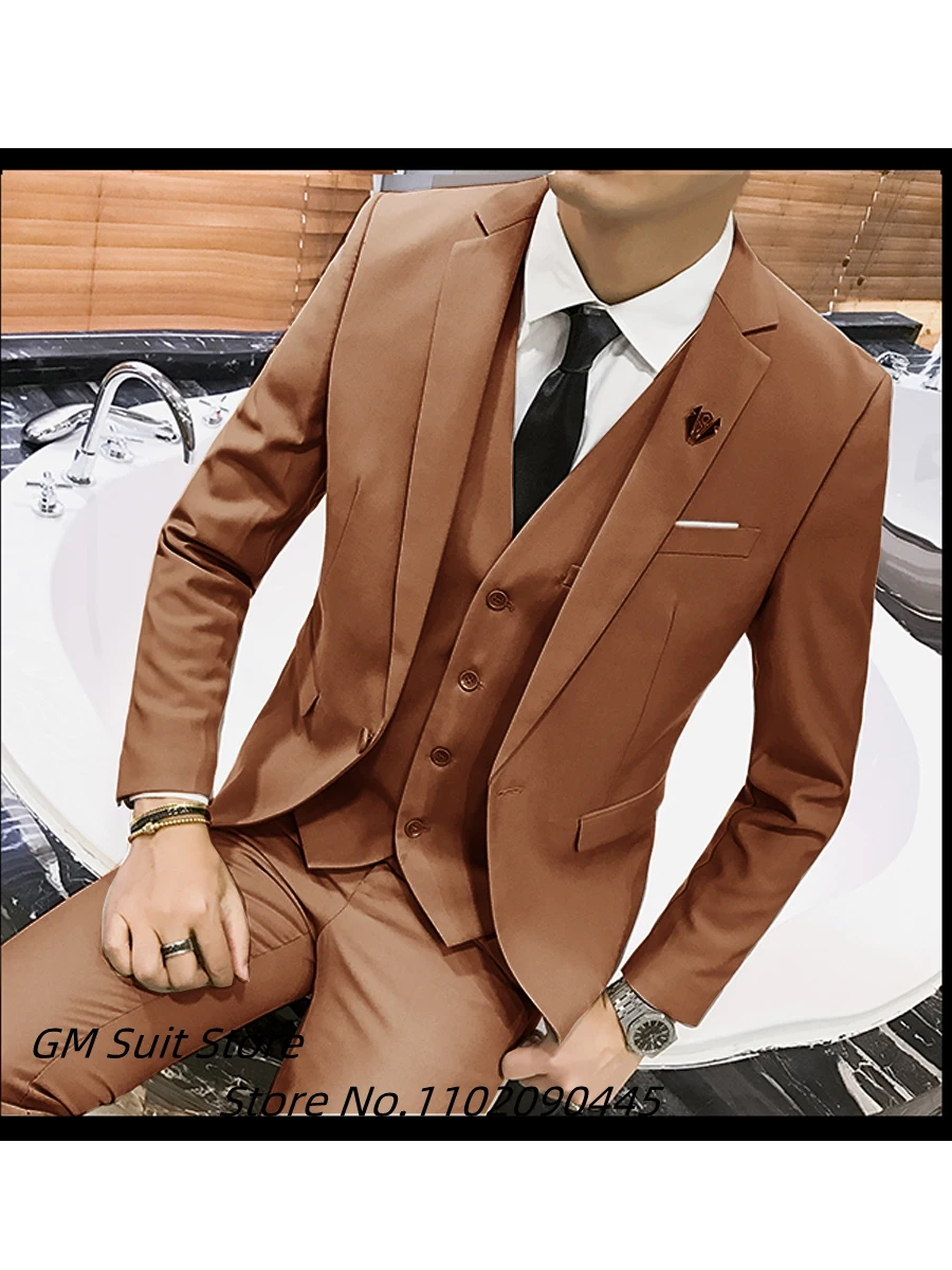 Suits For Men Pure Color Tuxedo 3 Pieces Lapel Slim Fit Business Casual Wedding Suits For Men(Jacket +Waistcoat+Pants)
Suits For Men Pure Color Tuxedo 3 Pieces Lapel Slim Fit Business Casual Wedding Suits For Men(Jacket +Waistcoat+Pants)