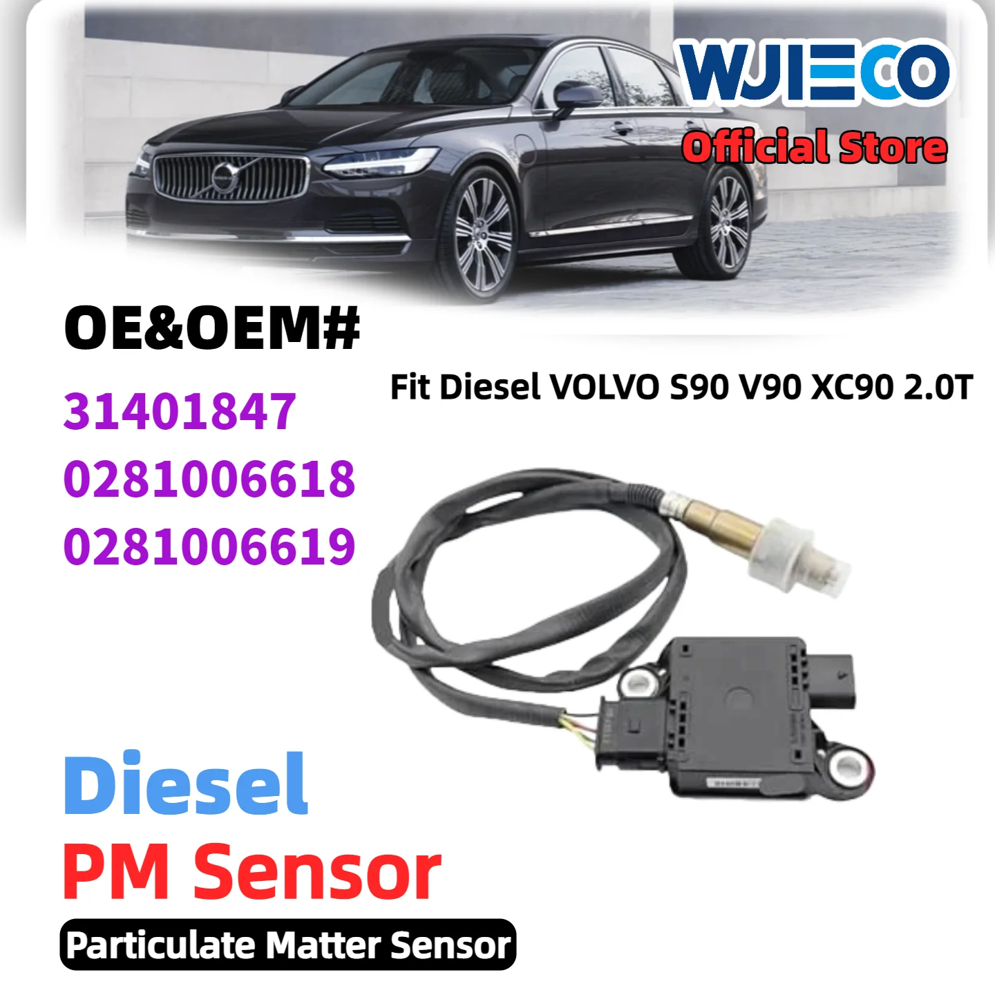Датчик твердых частиц 31401847 0281006618 0281006619 Датчик PM для VOLVO S90 V90 XC90 2.0T WJIECO PM Датчик дизельного двигателя
Датчик твердых частиц 31401847 0281006618 0281006619 Датчик PM для VOLVO S90 V90 XC90 2.0T WJIECO PM Датчик дизельного двигателя
