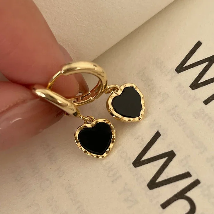 Real 925 Sterling Silver Black Heart Pendant 18K Gold Hoop Earrings for Women Party Cute Fine Jewelry Elegant Accessories
Real 925 Sterling Silver Black Heart Pendant 18K Gold Hoop Earrings for Women Party Cute Fine Jewelry Elegant Accessories