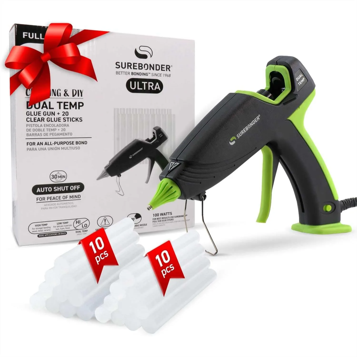 100W Dual Temperature Hot Glue Gun with 20 Glue Sticks, Auto Shut-Off for DIY Projects and Repairs
100W Dual Temperature Hot Glue Gun with 20 Glue Sticks, Auto Shut-Off for DIY Projects and Repairs