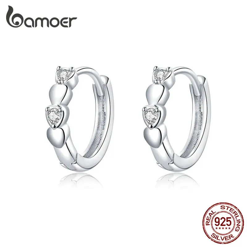 bamoer Genuine 925 Sterling Silver Minimalist Heart Hoop Earrings for Women Wedding Statement Jewelry New Mode SCE777
bamoer Genuine 925 Sterling Silver Minimalist Heart Hoop Earrings for Women Wedding Statement Jewelry New Mode SCE777