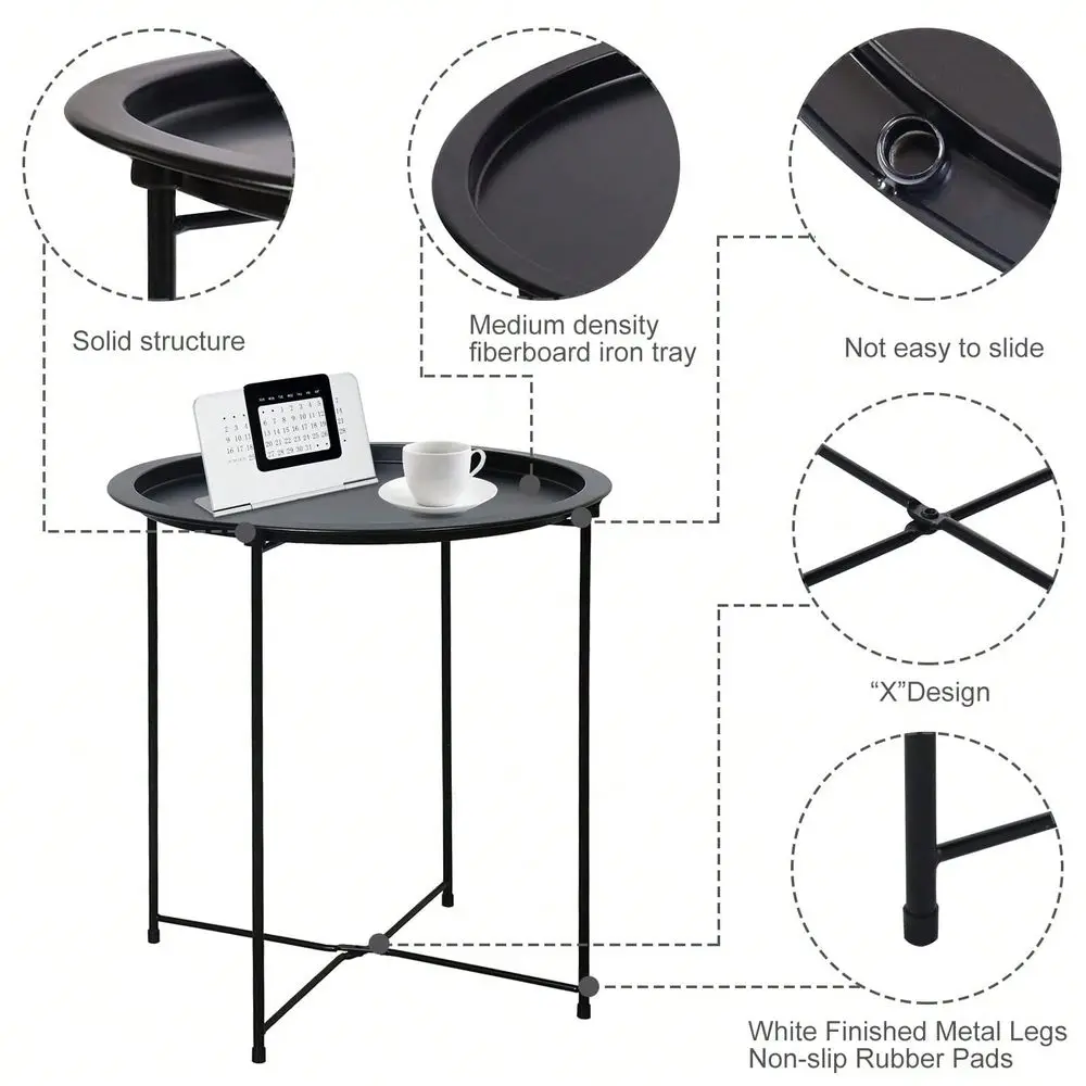 Table Outdoor Side Table, Small Patio Table Metal Side Table, Portable Detachable Round Folding Side Table, Iron Made Stable An
Table Outdoor Side Table, Small Patio Table Metal Side Table, Portable Detachable Round Folding Side Table, Iron Made Stable An