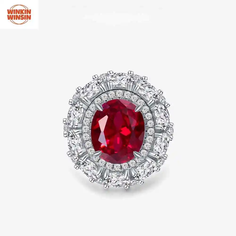 Winkin Winsin Luxury 925 Sterling Silver 8 Carat Oval Ruby and Sapphire Lab Grown Gemstones Ring Jewelry for Women
Winkin Winsin Luxury 925 Sterling Silver 8 Carat Oval Ruby and Sapphire Lab Grown Gemstones Ring Jewelry for Women