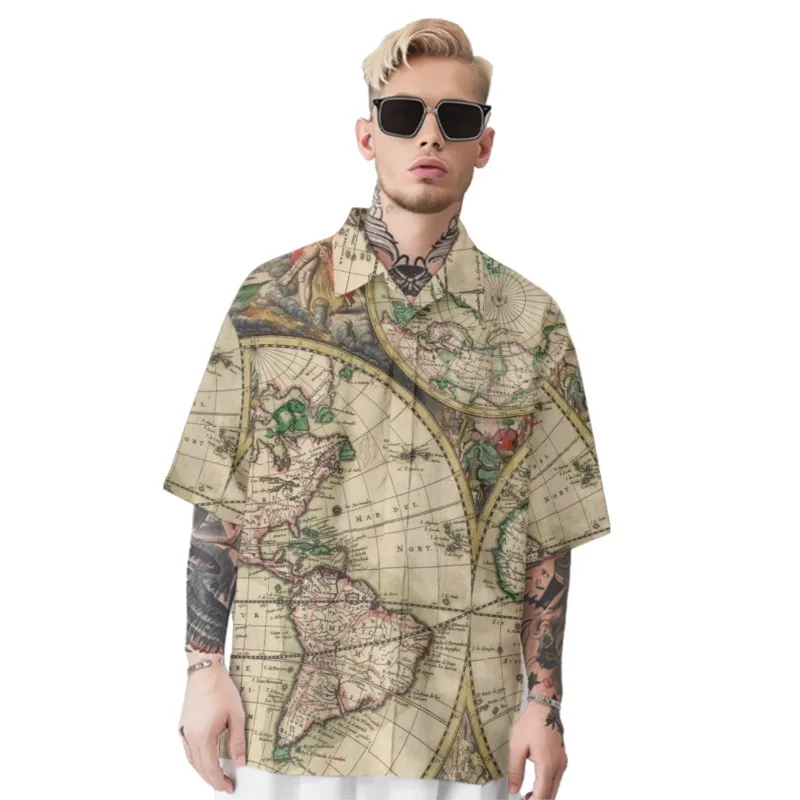 World Map Print Hawaiian Style Shirt Men's Chest Pocket Shirt Casual Short Sleeve Daily Smart Business Shirt For Men
World Map Print Hawaiian Style Shirt Men's Chest Pocket Shirt Casual Short Sleeve Daily Smart Business Shirt For Men