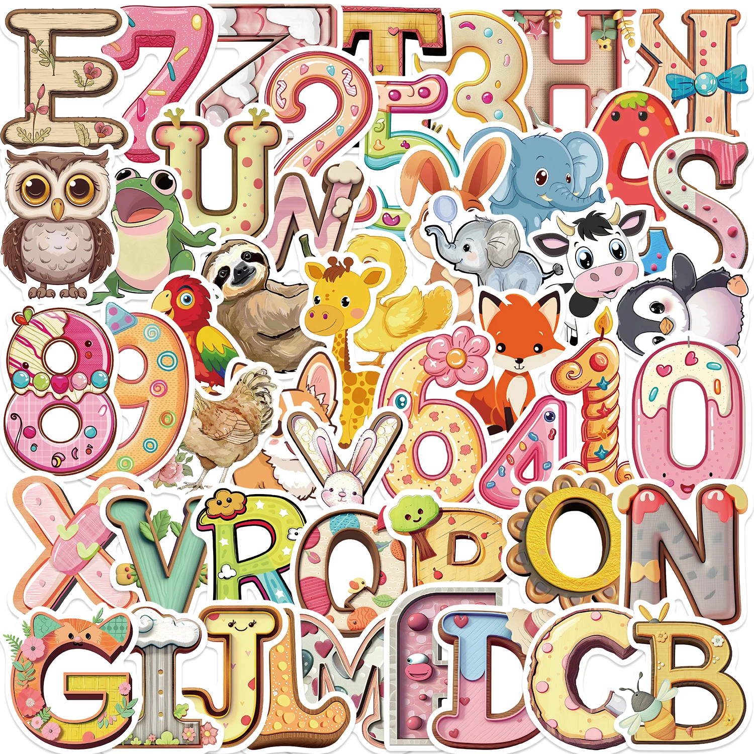 50pcs Cute Funny Alphanumeric Cartoon Stickers DIY For Scrapbooking Guitar Snowboard Motorcycle Luggage Toy Sticker Decals
50pcs Cute Funny Alphanumeric Cartoon Stickers DIY For Scrapbooking Guitar Snowboard Motorcycle Luggage Toy Sticker Decals