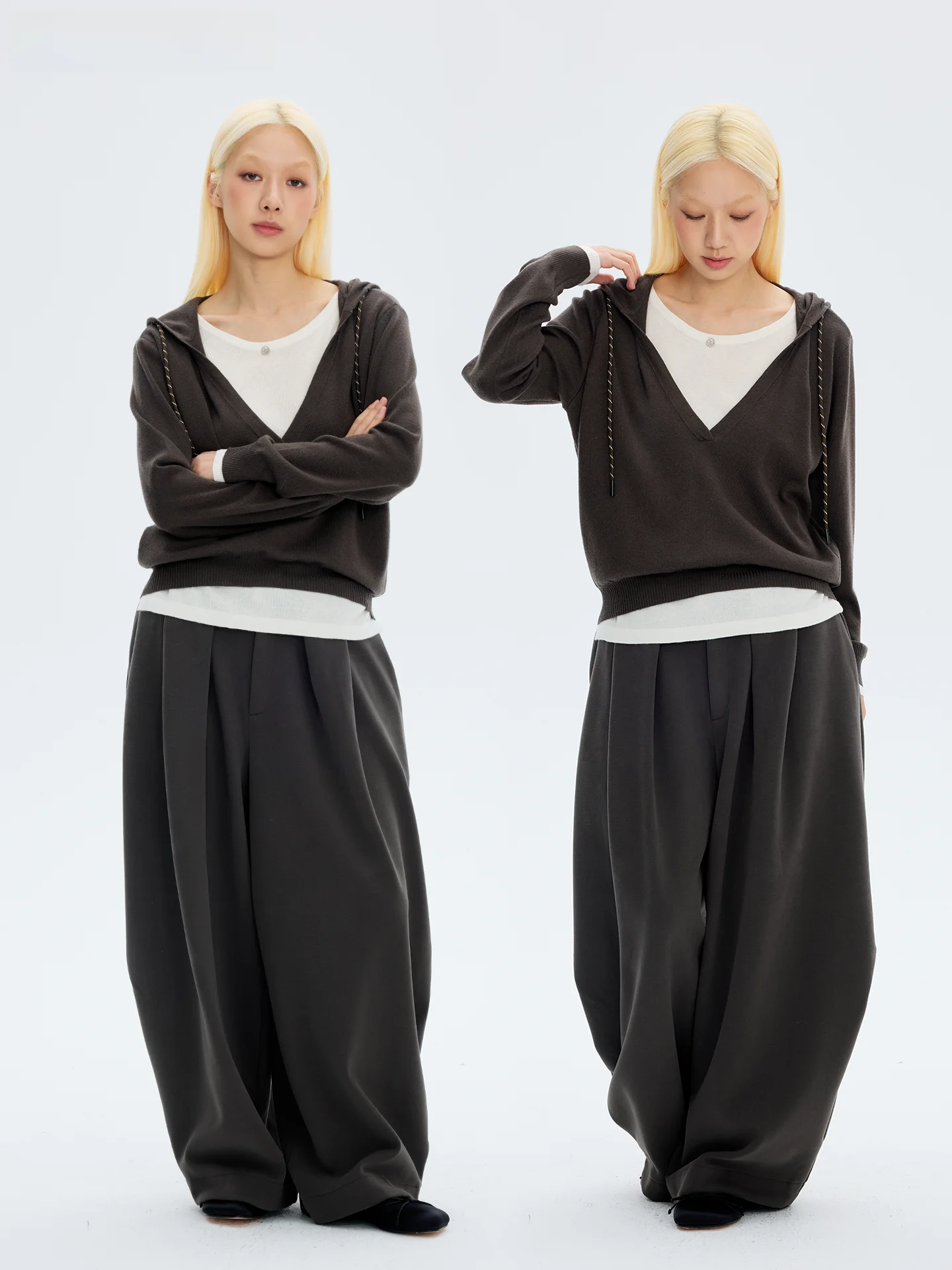 Вязаная шапка HORAHORA из смесовой шерсти, свитер с V-образным вырезом, имитация двухслойности, женский осенний свитер с длинными рукавами из полиэфирного волокна
Вязаная шапка HORAHORA из смесовой шерсти, свитер с V-образным вырезом, имитация двухслойности, женский осенний свитер с длинными рукавами из полиэфирного волокна