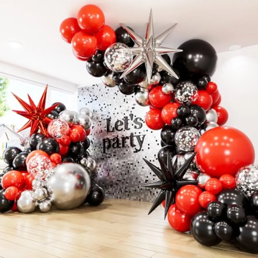 and Balloon Arch Garland Kit - 131Pcs and Silver Balloons Glitter Confetti Balloon, Explosion Star Balloons for New Year Birthd
and Balloon Arch Garland Kit - 131Pcs and Silver Balloons Glitter Confetti Balloon, Explosion Star Balloons for New Year Birthd