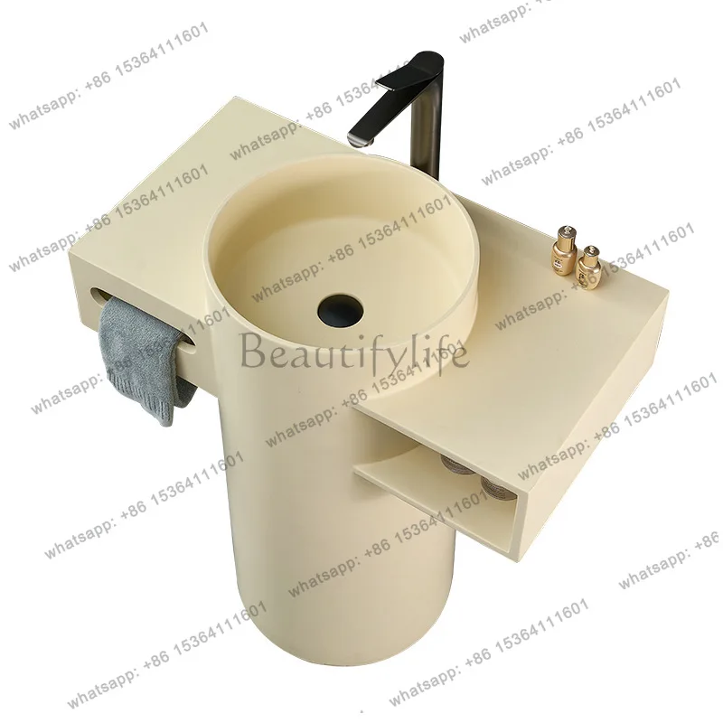 Cream wind column art floor cylinder wash basin integrated floor washbasin
Cream wind column art floor cylinder wash basin integrated floor washbasin