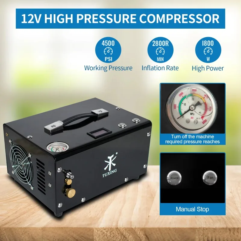 Hot Sell Home Portable 12V DC Power Mini Scuba Diving Tank Pcp Paintball Electric Oil Free High Pressure Air Compressor
Hot Sell Home Portable 12V DC Power Mini Scuba Diving Tank Pcp Paintball Electric Oil Free High Pressure Air Compressor