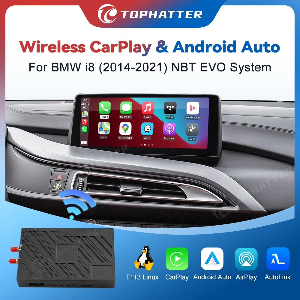 Wireless CarPlay Android Auto Box Adapter for BMW i8 2014-2021 NBT EVO System with AirPlay AutoLink Mirroring Plug and Play No
Wireless CarPlay Android Auto Box Adapter for BMW i8 2014-2021 NBT EVO System with AirPlay AutoLink Mirroring Plug and Play No