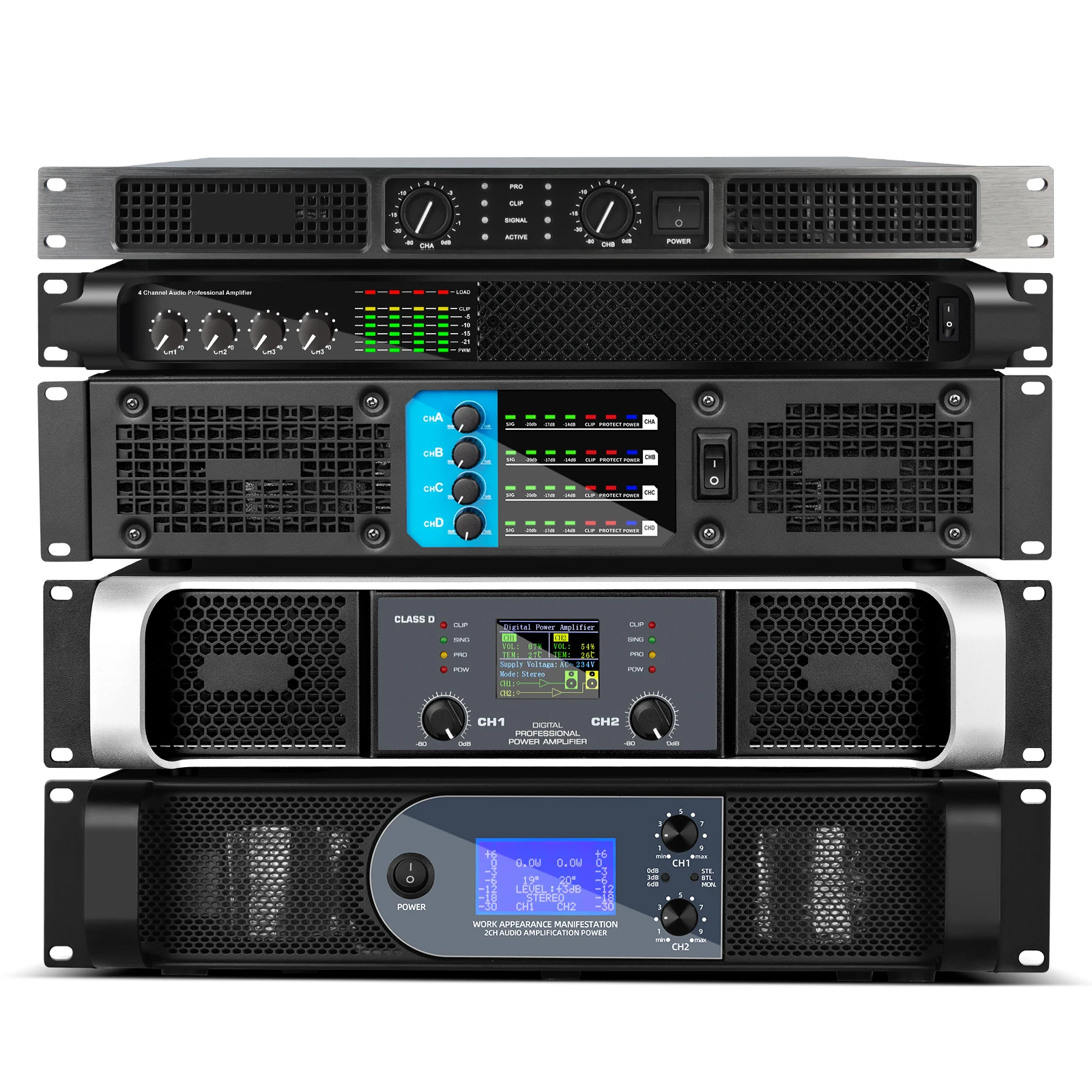 400W 600W 1000W 1500W 2/4 Channel Professional Digital Audio Amplifiers Use For DJ Stage Performance High Power Sound System
400W 600W 1000W 1500W 2/4 Channel Professional Digital Audio Amplifiers Use For DJ Stage Performance High Power Sound System