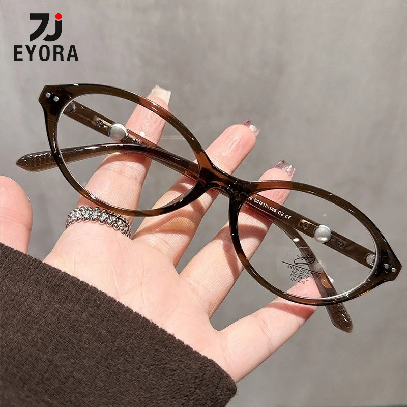 EYORA Pearl Decorated Temples Oval Reading Glasses for Women Anti Blue Ray Photochromic Glasses Optical Lenses with Prescription
EYORA Pearl Decorated Temples Oval Reading Glasses for Women Anti Blue Ray Photochromic Glasses Optical Lenses with Prescription
