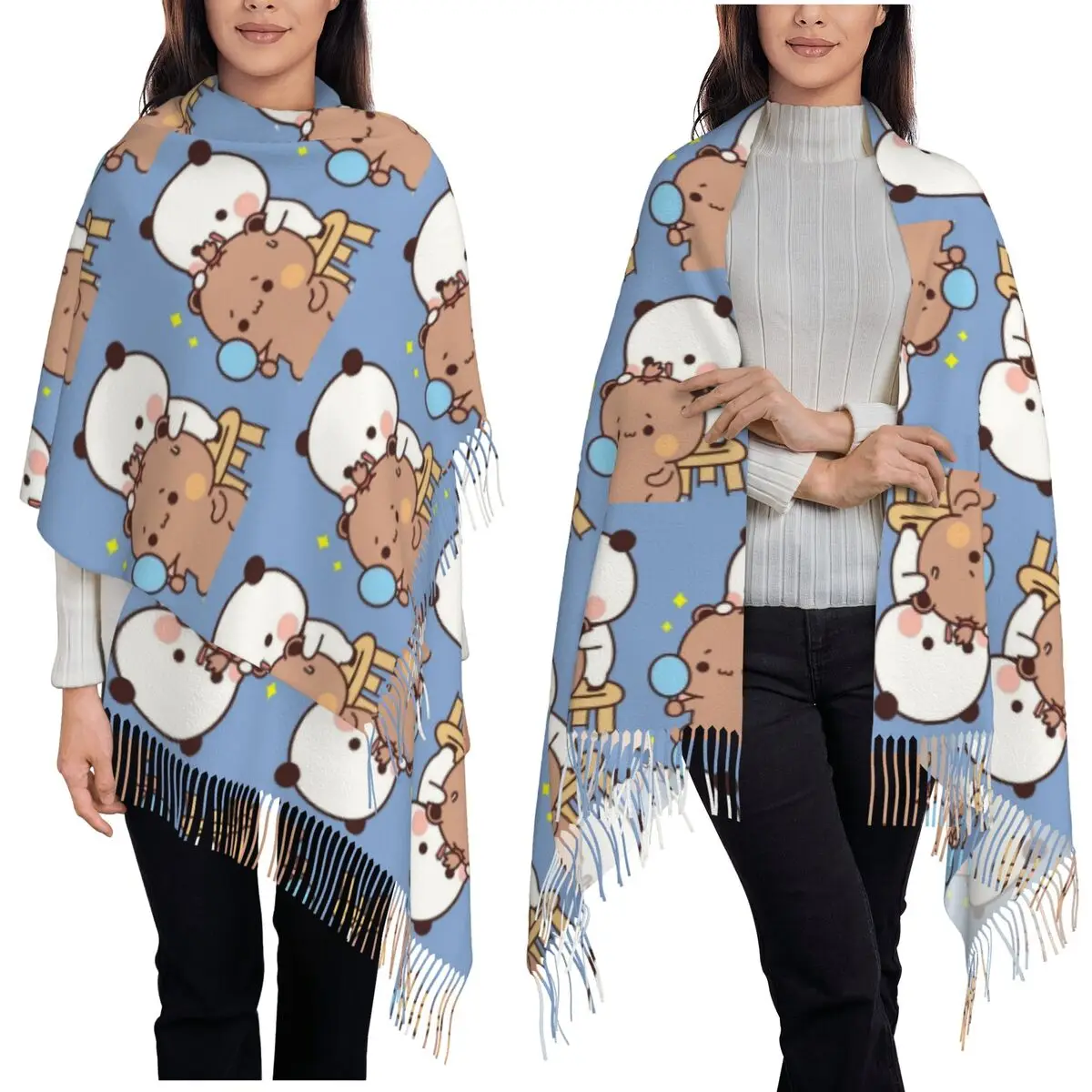 Bubu Dudu Going To Sleep Panda And Bear Шарф Шарфы с кисточками для женщин Мягкие теплые шали и накидки Длинная осенне-зимняя шаль
Bubu Dudu Going To Sleep Panda And Bear Шарф Шарфы с кисточками для женщин Мягкие теплые шали и накидки Длинная осенне-зимняя шаль