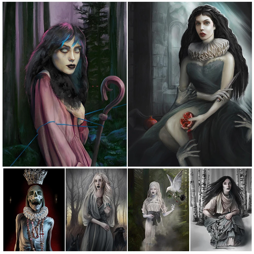 Shepherdess And Skeleton Queen Vintage Wall Art Canvas Painting Winter Witch And Dark Plants Gothic Art Poster Print Home Decor
Shepherdess And Skeleton Queen Vintage Wall Art Canvas Painting Winter Witch And Dark Plants Gothic Art Poster Print Home Decor