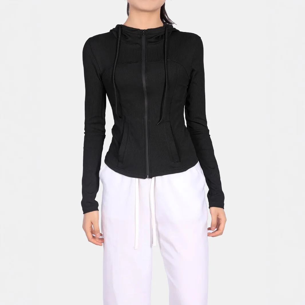 Zipper Women's Long Sleeve Jacket Spring and Autumn Slim Drawstring Hooded Pocket Design Outdoor Sports Wind Cardigan Top
Zipper Women's Long Sleeve Jacket Spring and Autumn Slim Drawstring Hooded Pocket Design Outdoor Sports Wind Cardigan Top