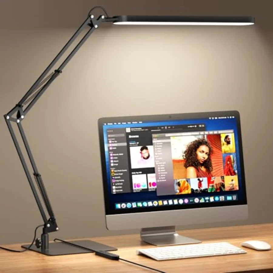 LED Desk Lamp with Slim Base - Adjustable Swing Arm Desk Light, Dimmable, Timer, Eye Protection, Memory Function, 1300LM, 12W,
LED Desk Lamp with Slim Base - Adjustable Swing Arm Desk Light, Dimmable, Timer, Eye Protection, Memory Function, 1300LM, 12W,