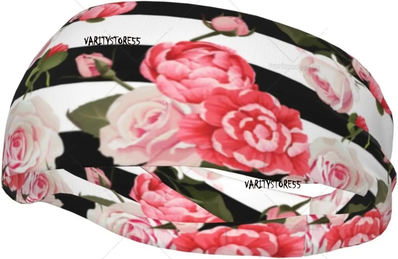 Headband for Women Mens Peony and Roses Stripes Running Sweatband Fashion Wide Hairband for Exercise
Headband for Women Mens Peony and Roses Stripes Running Sweatband Fashion Wide Hairband for Exercise