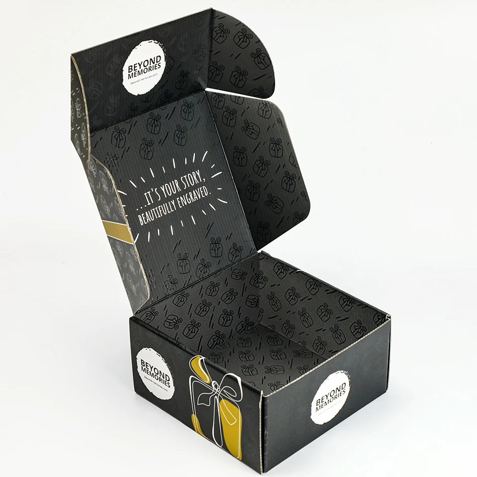 Черная гофрированная почтовая коробка, упаковка для одежды, подарочная доставка, коробка для одежды на заказ с УФ-печатью
Черная гофрированная почтовая коробка, упаковка для одежды, подарочная доставка, коробка для одежды на заказ с УФ-печатью