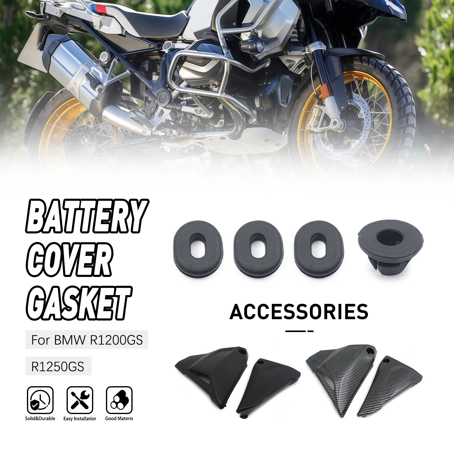Accessories Moto Battery Covers Rubber Gasket For BMW R1200GS R1250GS 2019-2023 R1200R K53 2015-2018 R1200RS K54 2015-2018