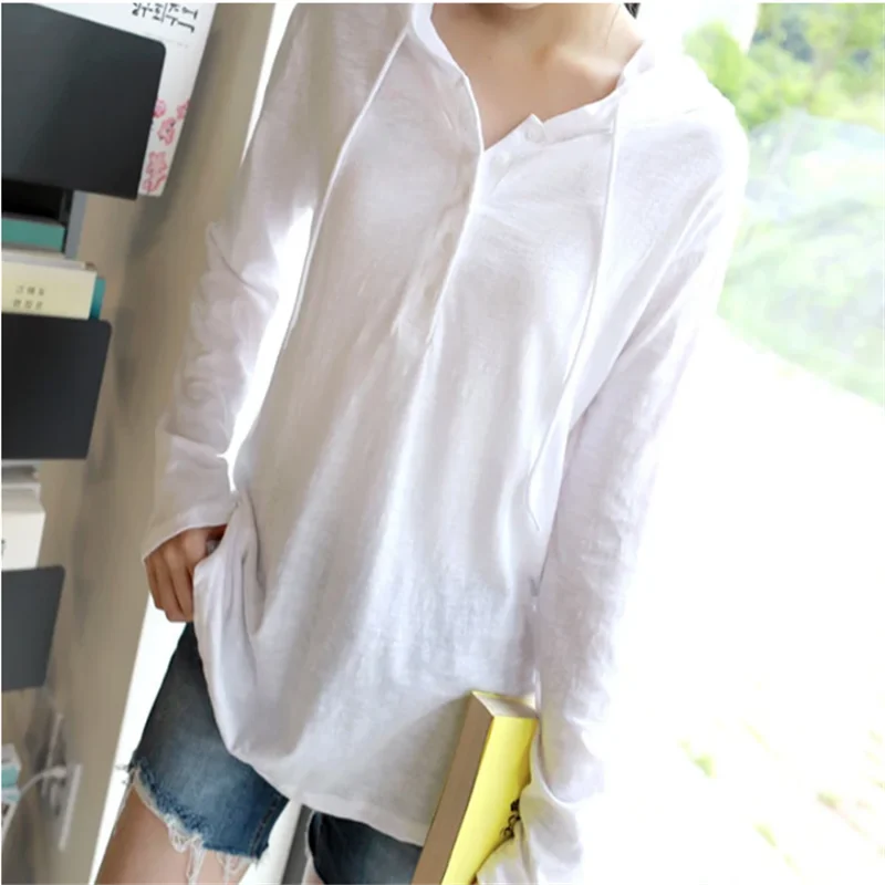 Summer 100% Cotton Hooded T-shirt Women 2021 Solid Thin Long Sleeve Casual Loose All-matched Hooded Tee Sweater Simple T-shirt
Summer 100% Cotton Hooded T-shirt Women 2021 Solid Thin Long Sleeve Casual Loose All-matched Hooded Tee Sweater Simple T-shirt