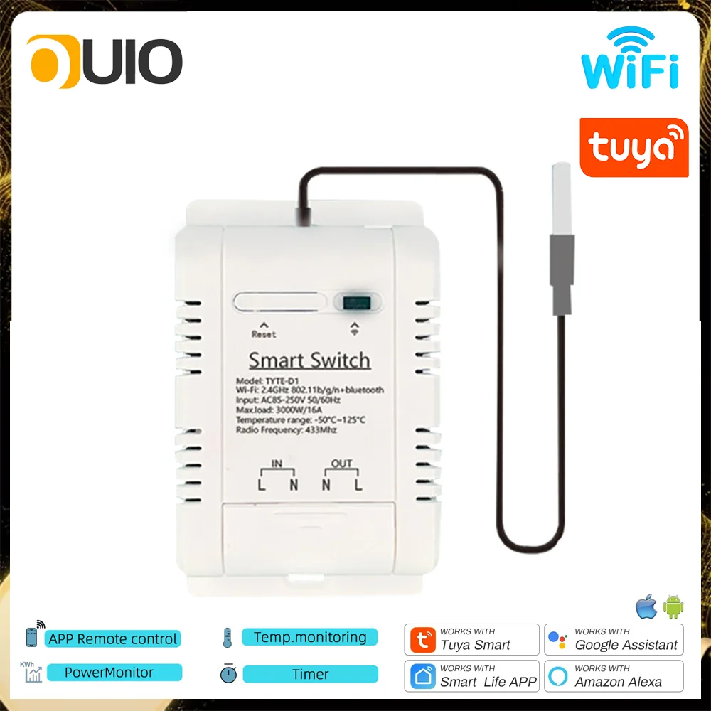 Tuya Wi-Fi переключатель температуры и влажности, датчик температуры и влажности, контроллер 16A/20A, мониторинг данных мощности, поддержка Alexa Google
Tuya Wi-Fi переключатель температуры и влажности, датчик температуры и влажности, контроллер 16A/20A, мониторинг данных мощности, поддержка Alexa Google
