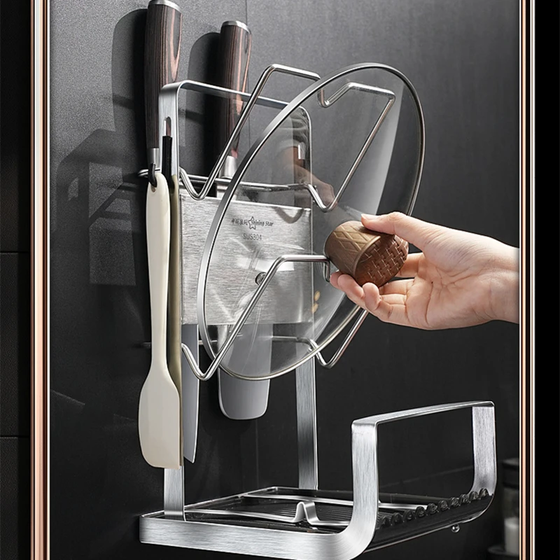 LFGB Certificated 304 Stainless Steel Kitchen Organizer Strengthen Rack for Cookware and Glass Pot Cover and Cutting Board
LFGB Certificated 304 Stainless Steel Kitchen Organizer Strengthen Rack for Cookware and Glass Pot Cover and Cutting Board