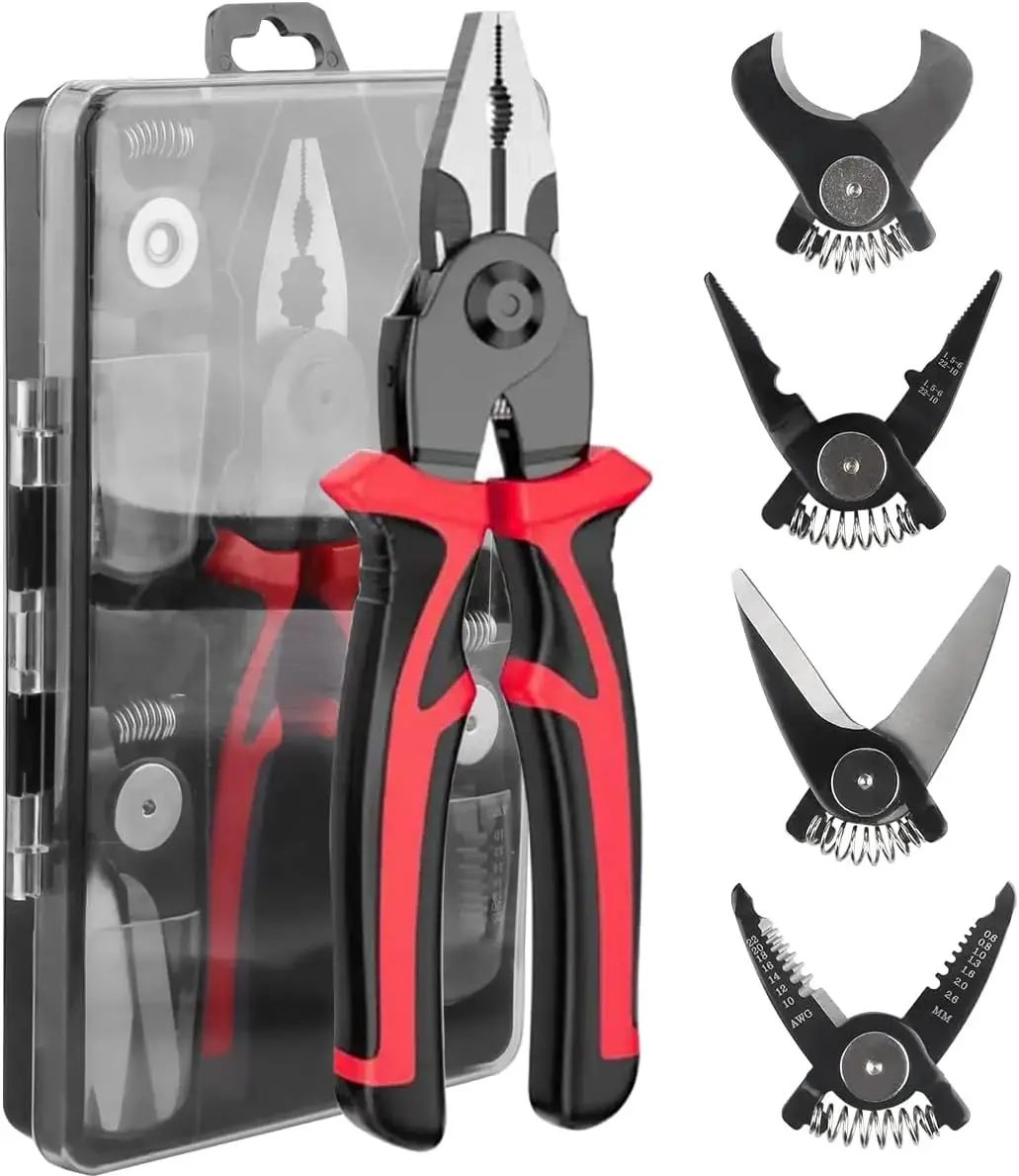 5 In 1 Multifunctional Interchangeable Plier Set Wire Stripper Crimping Tool Cable Cutter Electrician Scissors Linesman Pliers
5 In 1 Multifunctional Interchangeable Plier Set Wire Stripper Crimping Tool Cable Cutter Electrician Scissors Linesman Pliers