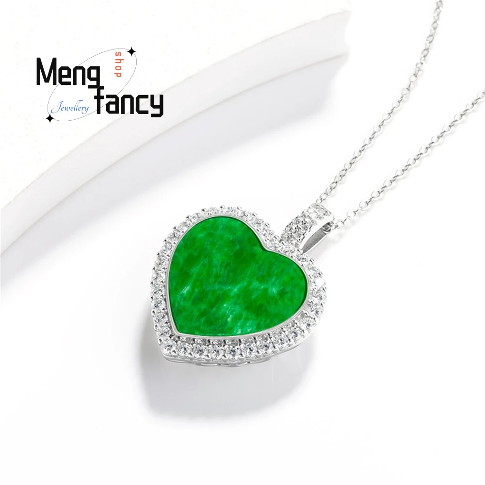 Natural A Goods Myanmar Jade Yang Green Flower Green Love Pendant Heart S925 Silver Ice Kind Of Luxury Jade Pendant For Women
Natural A Goods Myanmar Jade Yang Green Flower Green Love Pendant Heart S925 Silver Ice Kind Of Luxury Jade Pendant For Women