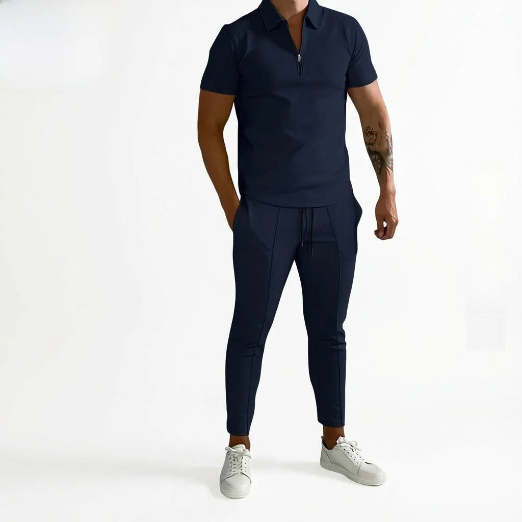 Summer Trendy Youth Slim Fit Casual Sports Suit Men's Faionable T-irt And Long Pants Set for Comfortable Wear
Summer Trendy Youth Slim Fit Casual Sports Suit Men's Faionable T-irt And Long Pants Set for Comfortable Wear