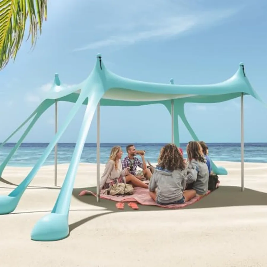 Beach Tent Canopy with 8 Sandbags 4 Aluminum Poles Pop Up Portable Camping Sun Shelter Easy Set Up with 2 Sand Shovel Ground Pe
Beach Tent Canopy with 8 Sandbags 4 Aluminum Poles Pop Up Portable Camping Sun Shelter Easy Set Up with 2 Sand Shovel Ground Pe