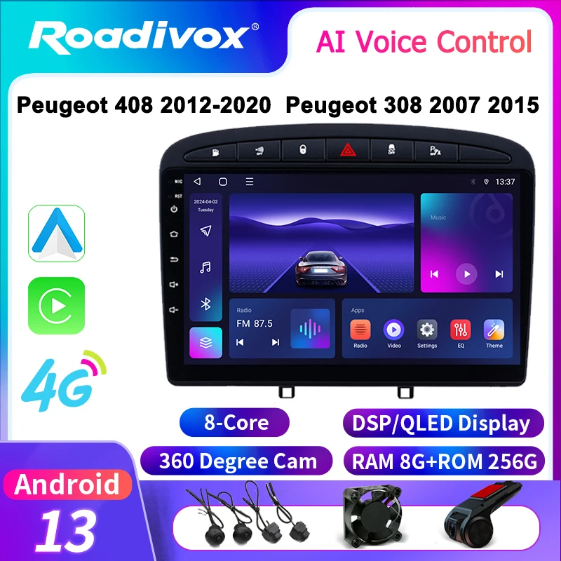 roadivox Android car radio for Peugeot 408 2012 2020 Peugeot 308 2007 2015 GPS Navigation Multimedia Player tape recorder
roadivox Android car radio for Peugeot 408 2012 2020 Peugeot 308 2007 2015 GPS Navigation Multimedia Player tape recorder