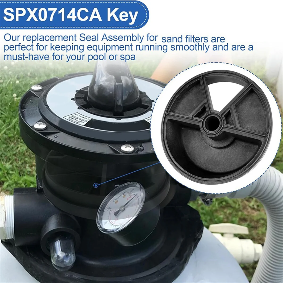 NEW SPX0714CA Key Seal Assembly for Hayward Multiport Valves and Sand Filter System Top Mount SP0714T, S166T Sand Parts
NEW SPX0714CA Key Seal Assembly for Hayward Multiport Valves and Sand Filter System Top Mount SP0714T, S166T Sand Parts