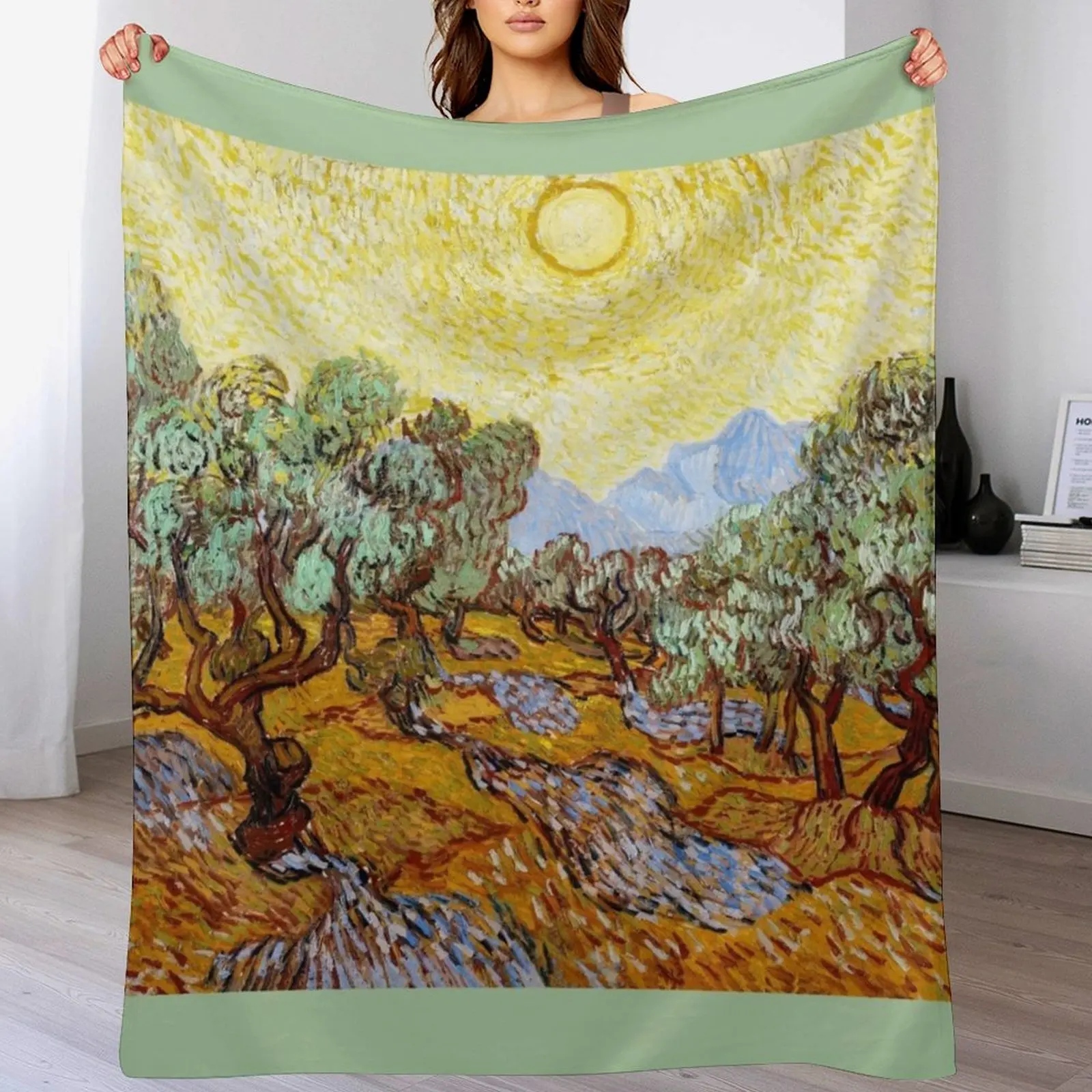 Van Gogh - Olive Trees with Yellow Sky and Sun Throw Blanket bed plaid Beautifuls Multi-Purpose Thermal Blankets
Van Gogh - Olive Trees with Yellow Sky and Sun Throw Blanket bed plaid Beautifuls Multi-Purpose Thermal Blankets
